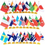 30 landen bureauvlaggenpakket Internationale tafelvlag Kantoorvlag Stand--8,2 x 5,5 inch mini-desktopvlag