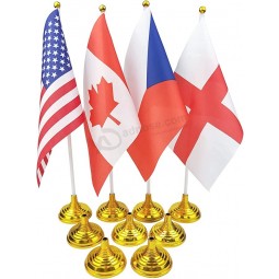 Paquete de 32 Portabanderas pequeño para base de soporte de bandera de escritorio, soporte de soporte de bandera de mesa, mini soporte de bandera de plástico, base de soporte de as