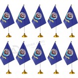 12パックアメリカアメリカ海軍デスクフラッグスモールミニアメリカミリタリーテーブルフラッグスタンドベース付き