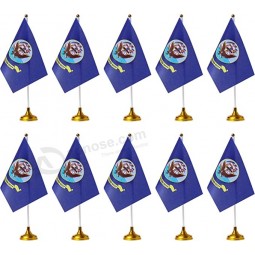 Paquet de 12 drapeau de bureau de la marine américaine petit mini drapeau de table militaire américain avec base de support