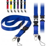Staccabile DUAL cordino collo tracolla metallo & loop clip ID card holder UK