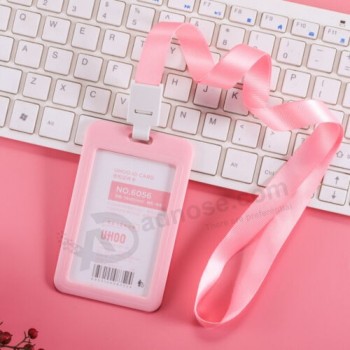Porte-badge d’identification étanche Porte-carte en plastique dur Protecteur de lanière mince