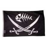 Petit 12 « x18 » noir Pirate poisson drapeau épée bannière bateau mer homme des cavernes Bar squelette
