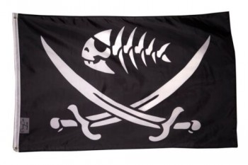 Petit 12 « x18 » noir Pirate poisson drapeau épée bannière bateau mer homme des cavernes Bar squelette