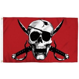 Cremisi Pirata Pirata Pirata 3x5FT Bandiera Dormitorio Ristorante Bar Barca Buccaneer Man Cave