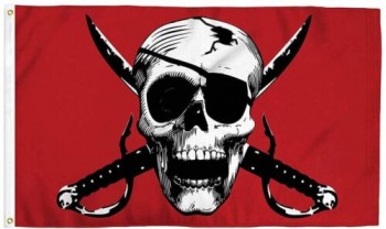 Crimson Piraat Piraat 3x5FT Vlag Slaapzaal Restaurant Bar Boot Buccaneer Man Cave