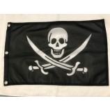 12x18" Jolly Roger Pirate Skull Flag Super Polyester MOTORCYCLE BOAT Grommet21