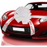 20 pouces voiture arc tirer voiture blanche cadeau emballage arc, nous vous aimons voiture surprise arc avec 20 pieds voiture ruban pour décor de voiture