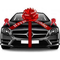 20 Zoll rote Auto Schleife alles Gute zum Geburtstag große Auto Band Schleife und 5 Stück 6 Zoll ziehen Schleife für Weihnachtsfeier Auto Dekoration Neue Häuser Hochzeit
