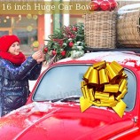 Paquet de 2 grande voiture arc tirer arc pour voitures emballage cadeau Saint-Valentin jour du président grand cadeau arcs arc géant pour cadeaux mariage d’anniversaire