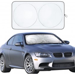 Pare-soleil de voiture avec pochette de rangement | Pare-soleil de voiture durable en matériau 240T pour les rayons UV et la protection contre la chaleur du soleil