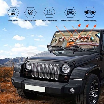Trois ratons laveurs drôles animaux pare-brise pare-soleil pour voiture SUV camion (51 « » x 27,5 « ») fenêtre avant pare-soleil visière couverture de bouclier