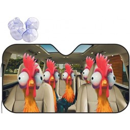 Parabrisas Parasol para coche Parabrisas de animal divertido Parasol Cubiertas de ventanas para coches Gallo Bloque plegable Rayos UV Protector de visera solar Pollo