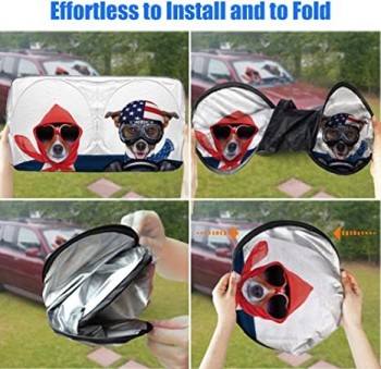 Auto Sonnenschutz für Windschutzscheibe niedlich, Auto Frontscheibe Jalousien lustige Windschutzscheibe Sonnenschutzabdeckung faltbare Karikatur coole Sonnenblende Schild
