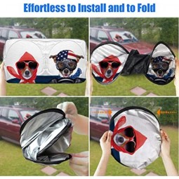 Sombrilla de coche para parabrisas linda, cortinas de ventana delantera de coche Divertida cubierta de parasol de parabrisas Plegable de dibujos animados Escudo de visera solar fre