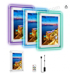 18X24 Pollici RGB Led Poster Frame - Cornice retroilluminata in cristallo per insegne luminose a parete per display pubblicitari per teatri/catene di negozi e ristoranti