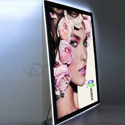 A2 Led Magnetico Acrilico Slim Light Box per l'esposizione di insegne di negozi con portafoto in cristallo