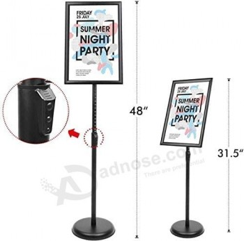 Piedistallo regolabile Poster Sign Stand, 8,5 x 11 Pubblicità Business Menu Sign Holder per pavimento con telaio riutilizzabile in alluminio con apertura a scatto in alluminio