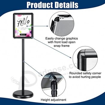 2 pezzi 8,5 x 11 '' Piedistallo regolabile Piedistallo Stand Heavy Duty Alluminio Poster Stand Floor Standing Display