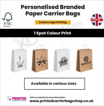 Personalised Carrier Bags - Custom Printed Twisted Handle Paper Bags with Logo