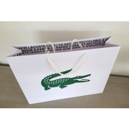 Lacoste White с логотипом крокодила Бумажная сумка 17,5