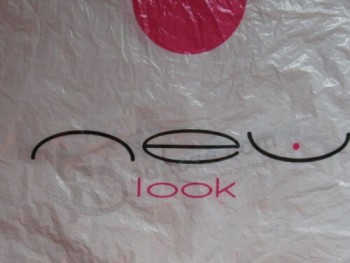 BORSA DI PLASTICA NEW LOOK BIANCA CON LOGO DI QUALCHE ANNO FA B003