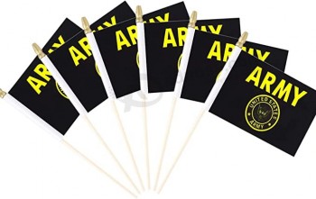 25er Pack US Army Gold Wappen kleine Handflaggen United States Militär Polyester Mini Flaggen Dekorationen für Armee Party Events