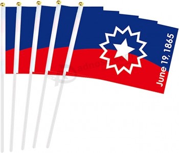 50 Pack Juneteenth Stick Flags Small Mini Hand Held Flags African Afro American Flags