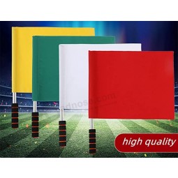 4 Pieces of Football Hand Flags Rugby Linesman Flags Referees Assistant Equipments Small Signal Flag Stainless Steel