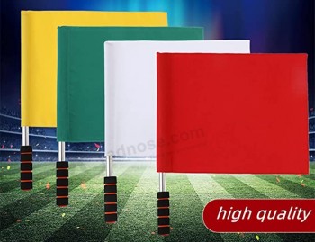 4 Stukken van de Vlaggen van de Voetbalhand Rugby Grensrechter Vlaggen Scheidsrechters Assistent Uitrusting Kleine Signaalvlag Roestvrij staal