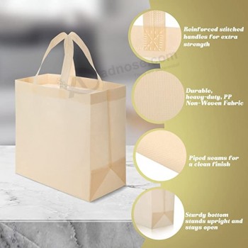 100 pezzi riutilizzabili Totes Bag Set Borsa della spesa non tessuta con manici Tessuto Tote Bag portatile Bulk