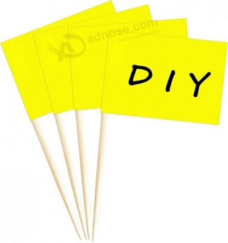 100 Stück leere Zahnstocher Fahnen, Cupcake Topper Vorspeisen Flagge, DIY Essen Sandwiches für Geburtstagsfeier