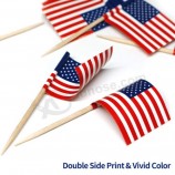 US Flag Toothpick Flag Fruit Stick Toothpicks Cupcakes Toppers 100pcs