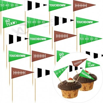 96 pezzi Calcio Flag Picks Calcio Partito Decorazione Calcio Cupcake Toppers Calcio Torta Decorazioni Calcio Stuzzicadenti