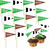 96 stuks Voetbal Vlag Picks Voetbal Feest Decoratie Voetbal Cupcake Toppers Voetbal Taart Decoraties Voetbal Tandenstokers