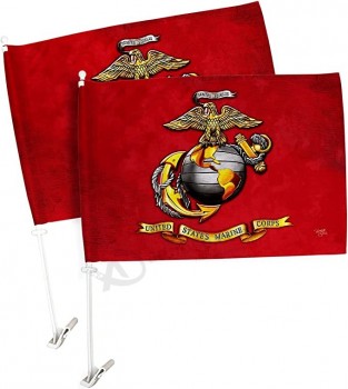 자동차 플래그 Semper Fi 2 PCS 팩 Bandera Para Carros 자동 장식 작은 배너 창 클립 폴 고품질 및 모든 크기