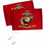 Bandera de coche Semper Fi 2 PCS Pack Bandera Para Carros Auto Decoraciones Pequeña Bandera Para Clip de Ventana Pole con alta calidad y cualquier tamaño