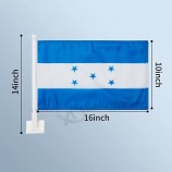 Bandera de coche Bandera de Honduras Al aire libre con la bandera hondureña y el asta de la bandera del coche, el clip de la ventana del logotipo del coche se puede recortar a la m