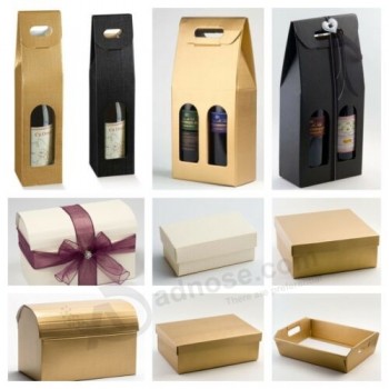 Cesto rettangolare in seta Confezione regalo Coperchio Vassoi e scatole di vino Regalo di Natale di nozze