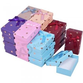 TRIXES 24 X Confezione regalo per gioielli di lusso Polka Dot Eleganti scatole regalo rettangolari