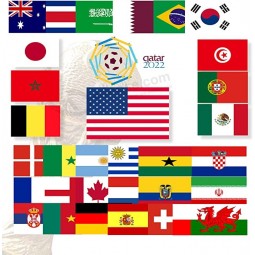 2024 Calcio 32 Paesi Coppa del Mondo 3x5 Ft Bandiere, 100D Poliestere Ottone Gommini Bandiera del paese Bandiera nazionale internazionale
