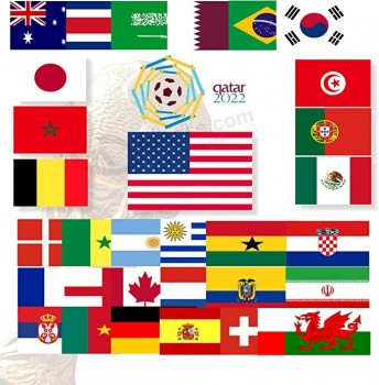 2024 Calcio 32 Paesi Coppa del Mondo 3x5 Ft Bandiere, 100D Poliestere Ottone Gommini Bandiera del paese Bandiera nazionale internazionale