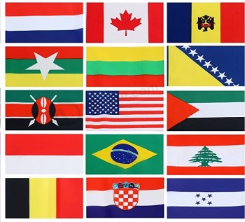 200 landen houten vlaggen, sportvlaggen internationale stok kleine handvlag, bevat landen met een hoge kwaliteit en elke grootte