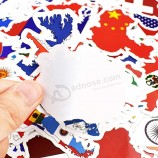 Drapeau national pays carte autocollants drapeau mondial autocollants pack 50 pcs décalcomanies pour ordinateur portable voiture valise bouteille d’eau casque camion