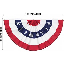 USA plissee Fan Flagge amerikanische US Flagge patriotisch halb Fan Banner Flagge mit Canvas Header mit hoher Qualität und beliebiger Größe