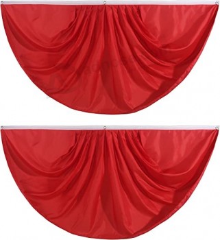 Rosso puro tinta unita pieghettato fan flag Bunting 3 x 6 Ft colore pieghettato 2 pezzi fan flag banner interno/esterno/anteriore portico decorazioni