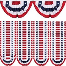 American Pleated Fan Flag Bulk, 3 x 1.5 ft USA Patriotic Flag Bunting Stars and Stripes Half Fan Banner with Flag with high quality and any size