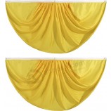 Giallo puro tinta unita pieghettato fan flag Bunting 3 x 6 Ft colore pieghettato 2 pezzi fan flag banner interno / esterno con alta qualità e qualsiasi dimensione