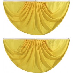 Yellow Pure Solid Colour Pleated Fan Flag Bunting 3 x 6 Ft Colour Pleated 2 Pcs Fan Flag Banner Indoor/Outdoor with high quality and any size