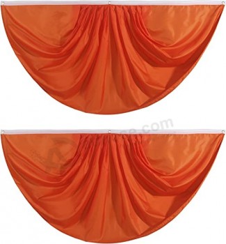 Arancione puro tinta unita pieghettato fan flag Bunting 3 x 6 Ft colore pieghettato 2 pezzi fan flag Banner interno / con alta qualità e qualsiasi dimensione